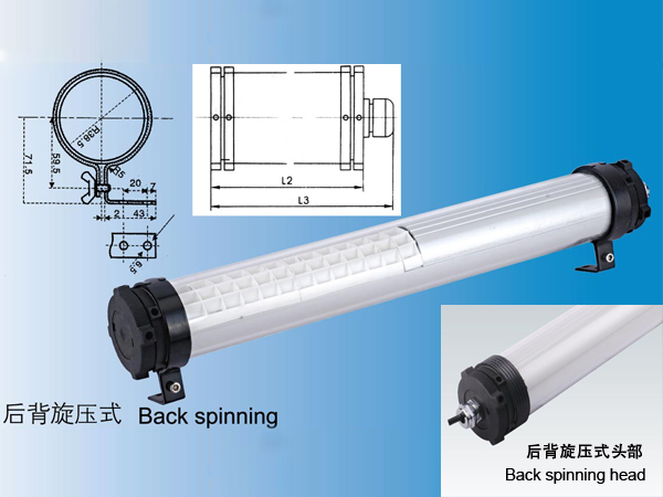 Back spinning Waterproof fluorescent lights protection IP67->>Machine tool working lamp>>Waterproof fluorescent work lights